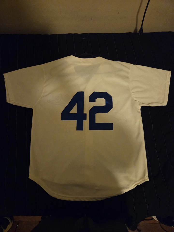 Camiseta deportiva 100 % auténtica Mitchell & Ness vintage de los Jackie Robinson Dodgers talla grande Foto 3 de 3