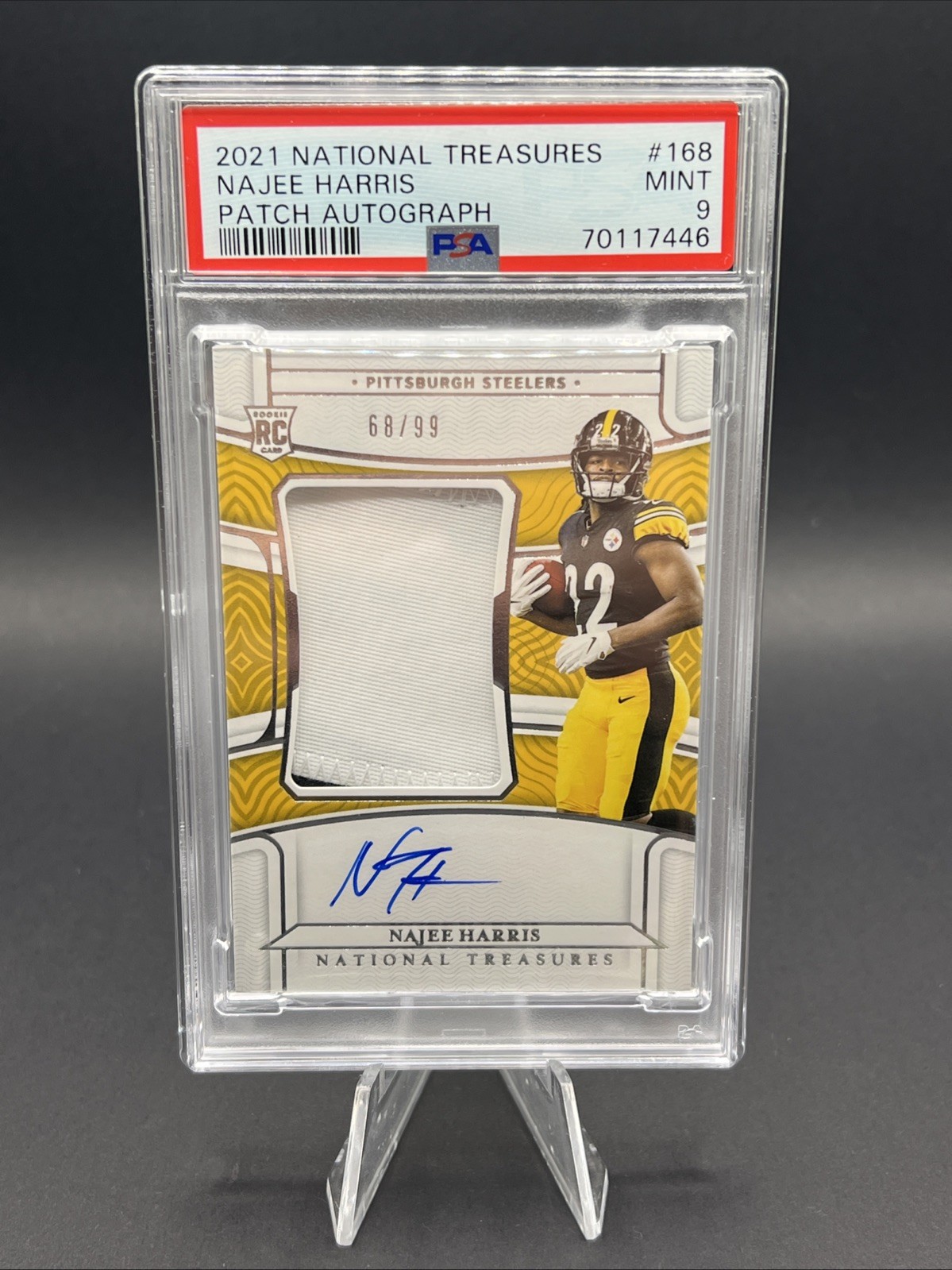 2021 National Treasures Najee Harris Patch Autograph #168 RC /99 TRUE RPA