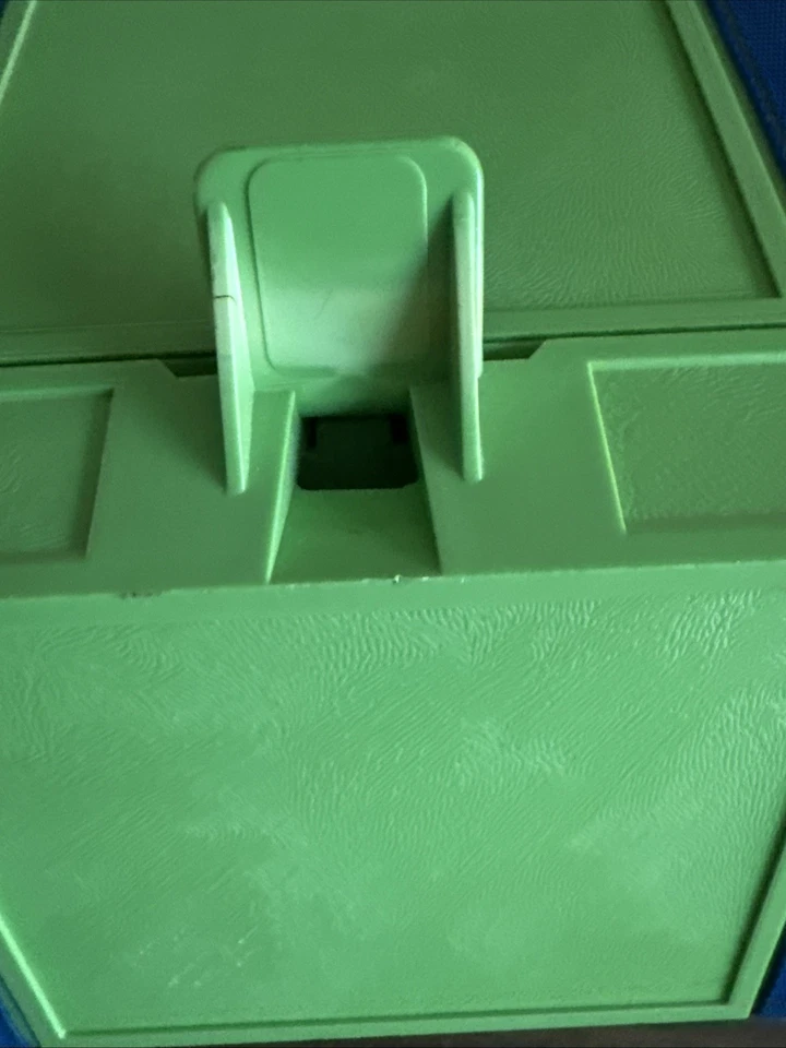 Caixa organizadora de armazenamento vintage ROLYKIT verde e azul sem divisórias - Imagem 4 de 4