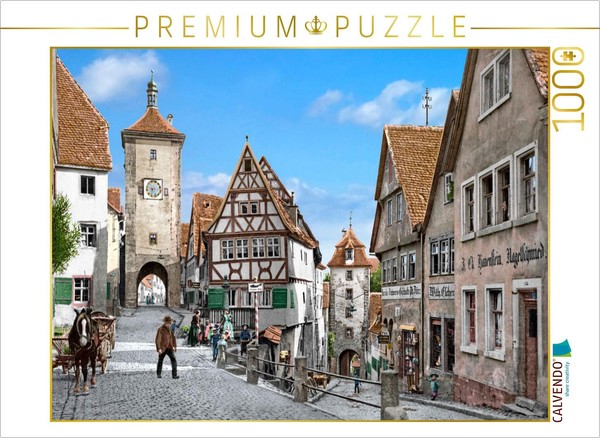 Calvendo Puzzle Rothenburg - Ploenlein Around 1900 | 1000 Pieces, Finished Size-image