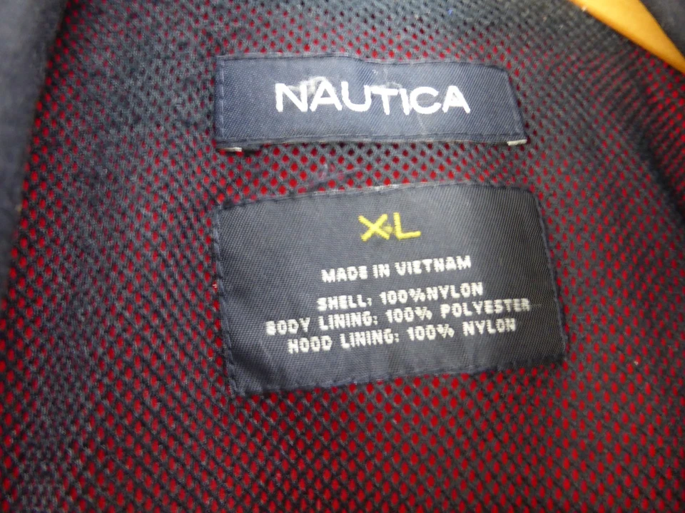 Chaqueta Abrigo de Lluvia Nautica Cremallera Completa Cortavientos Rojo Para Hombre Talla XL Foto 3 de 4