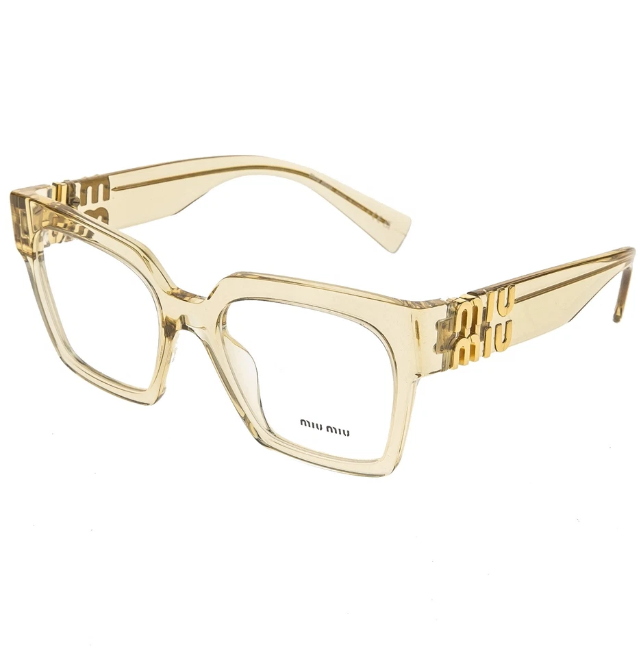 MIU MIU MU04UV GLIMPSE 04U Oro Amarillo Logo Grueso Anteojos Marco Óptico 52mm Foto 3 de 4
