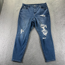 American Eagle Outfitter Jeans Women 18 Blue Denim Jegging Curvy Stretch Hi Rise