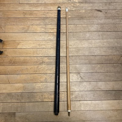 Vintage Unmarked Pool Cue Mother Of Pearl Inlay 2 Piece