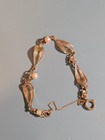 Vintage AMCO 14k Gold Filigree Filled Link Bracelet w/ Cultured Pearls. — photo 3