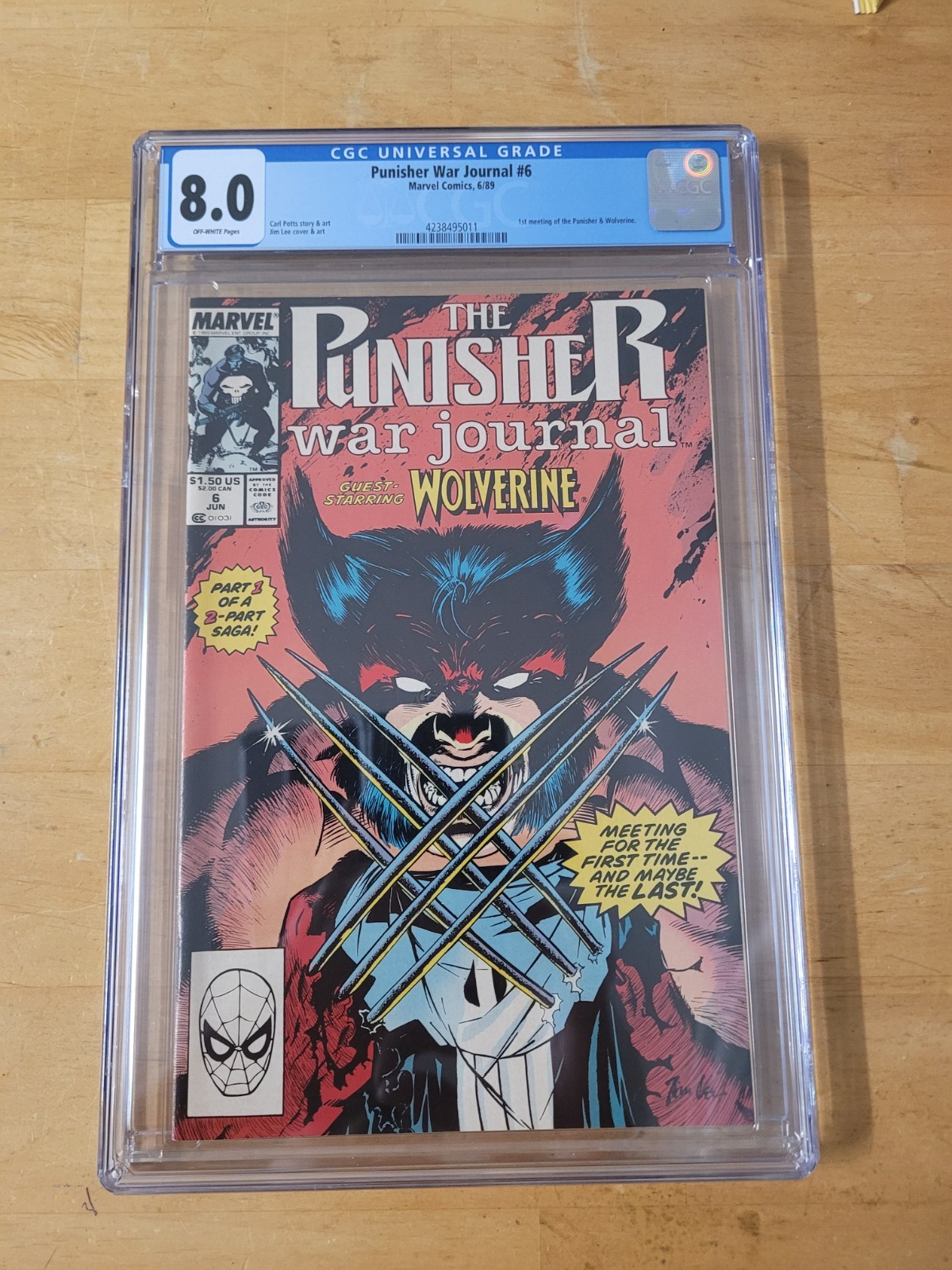 The Punisher War Journal #6 CGC 8.0 1st Punisher & Wolverine, Jim Lee, See Notes