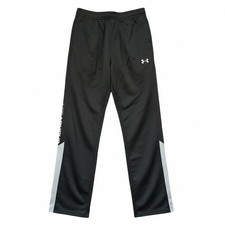 Youth Track Pants Size XL Under Armour Loose Fit Black Gray Logo on Leg