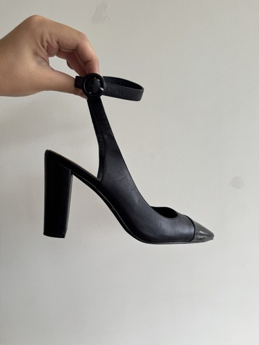 Escarpins L.A.M.B. à Bride Cheville - Pointu - Taille 10 US - Cuir Noir - Neuf Sans Boîte