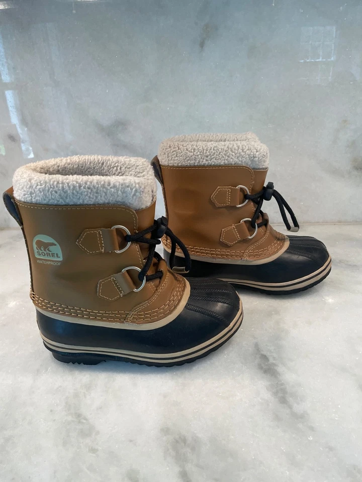 Sorel Yoot Pac коричневый изолированный водонепроницаемый ботинки маленький ребенок размер 12 - Изображение 3 из 4