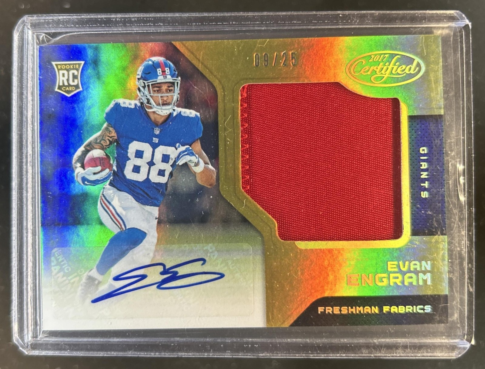 Evan Engram Panini Certified #210 Autograph Jersey Gold Mirror