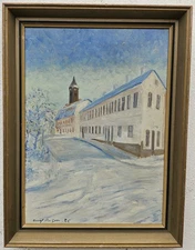 No.: 953 oil painting artwork 1926 year oil painting city winter snow nature