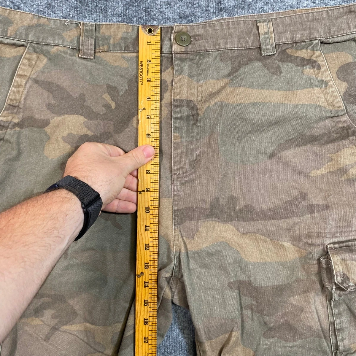 Pantalones Cortos de Carga Camuflados del Ejército de Estados Unidos Para Hombres Marrón Tostado Algodón Sarga Talla 40 Utilidad Táctica