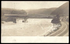 Vintage 1906 Lehigh River Covered Bridge Lehighton PA Real Photo Postcard