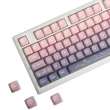 Cute Pink Purple Gradient Keycaps MOA Profile PBT Keycaps 134 Keys Five-Side ...