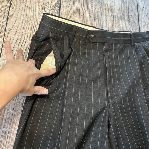Giacca tuta uomo Lauren Ralph Lauren Super 110s grigio gessato 42R e pantaloni 35x32 - Foto 12 di 16