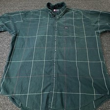 Vintage Chaps Ralph Lauren Green Mens XL Plaid Flannel Button-Up Shirt Classic