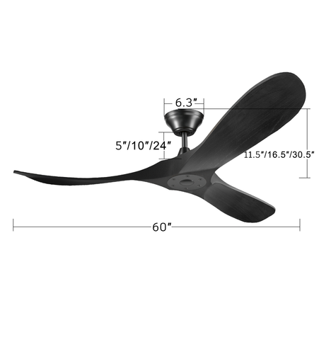 52/60/70inch Modern Ceiling Fan with Remote 3 Wood Blades Quiet DC Motor 6 Speed - Picture 19 of 20