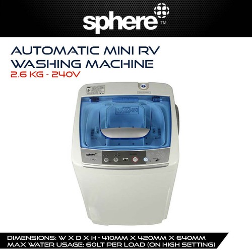 Sphere 2.5Kg Automatic Mini Washing Machine Caravan RV Camping Outdoor