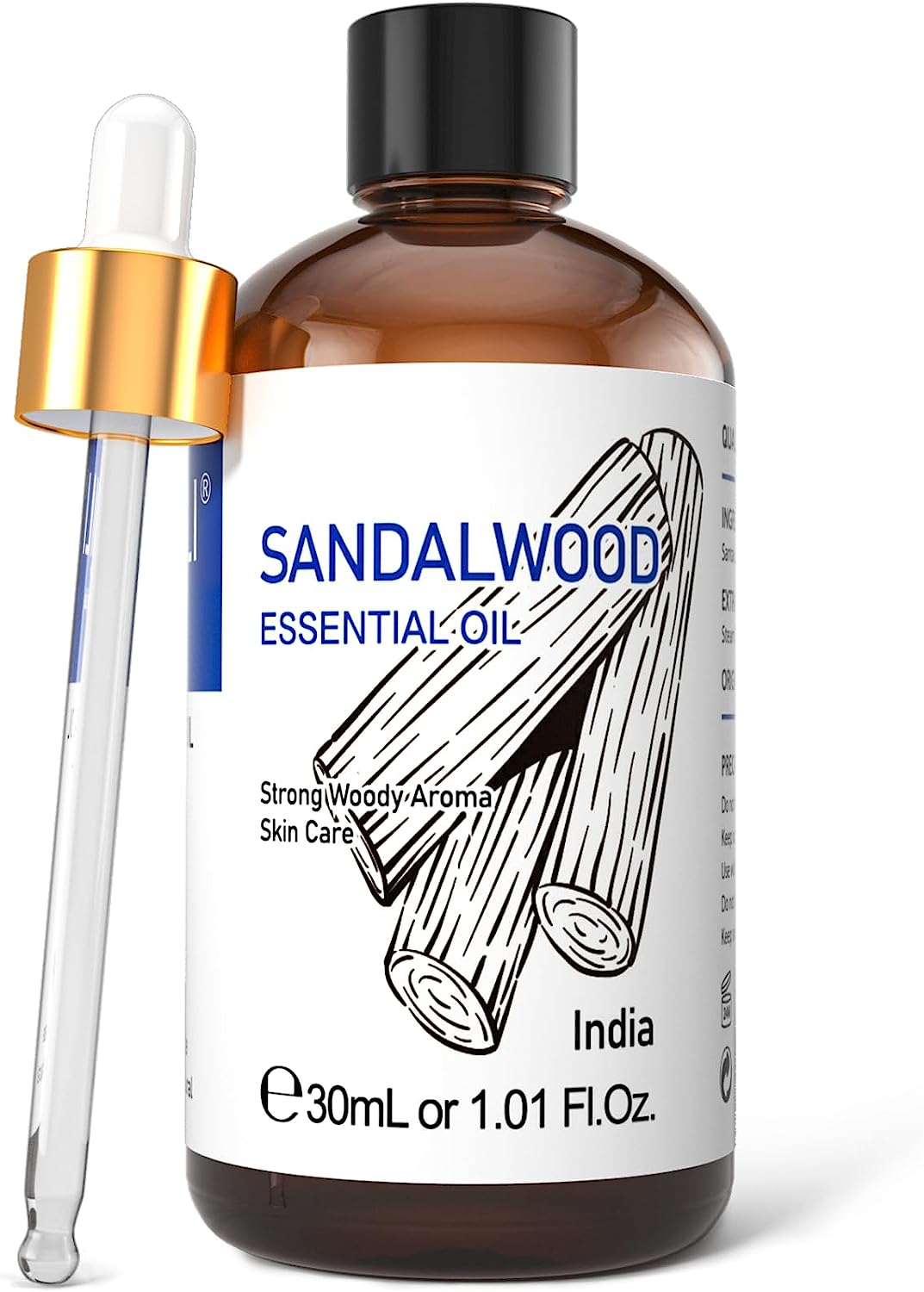 Sandalwood Essential Oils 1 Fl Oz, 100% Pure Natural Therapeutic Grade for Skin,