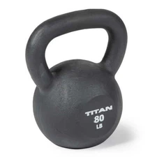 Titan Fitness 80 LB Cast Iron Kettlebell, Single Piece Casting, LB Markings