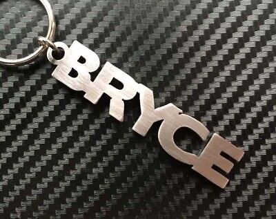 BRYCE Personalised Name Keyring Keychain Key Fob Bespoke Stainless Steel Gift 