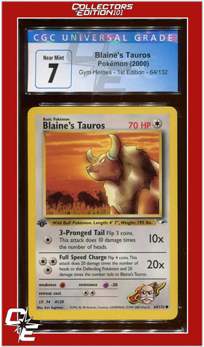 Blaine's Tauros (1st Edition) graded CGC 7 for sale on eBay