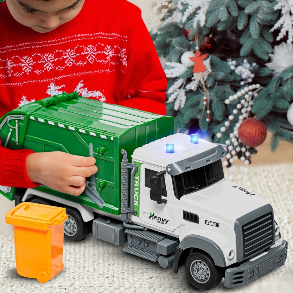 JoyX RC Camión de Basura Juguete con Luces LED - Regalo Interactivo de Navidad para Niños Foto 3 de 4