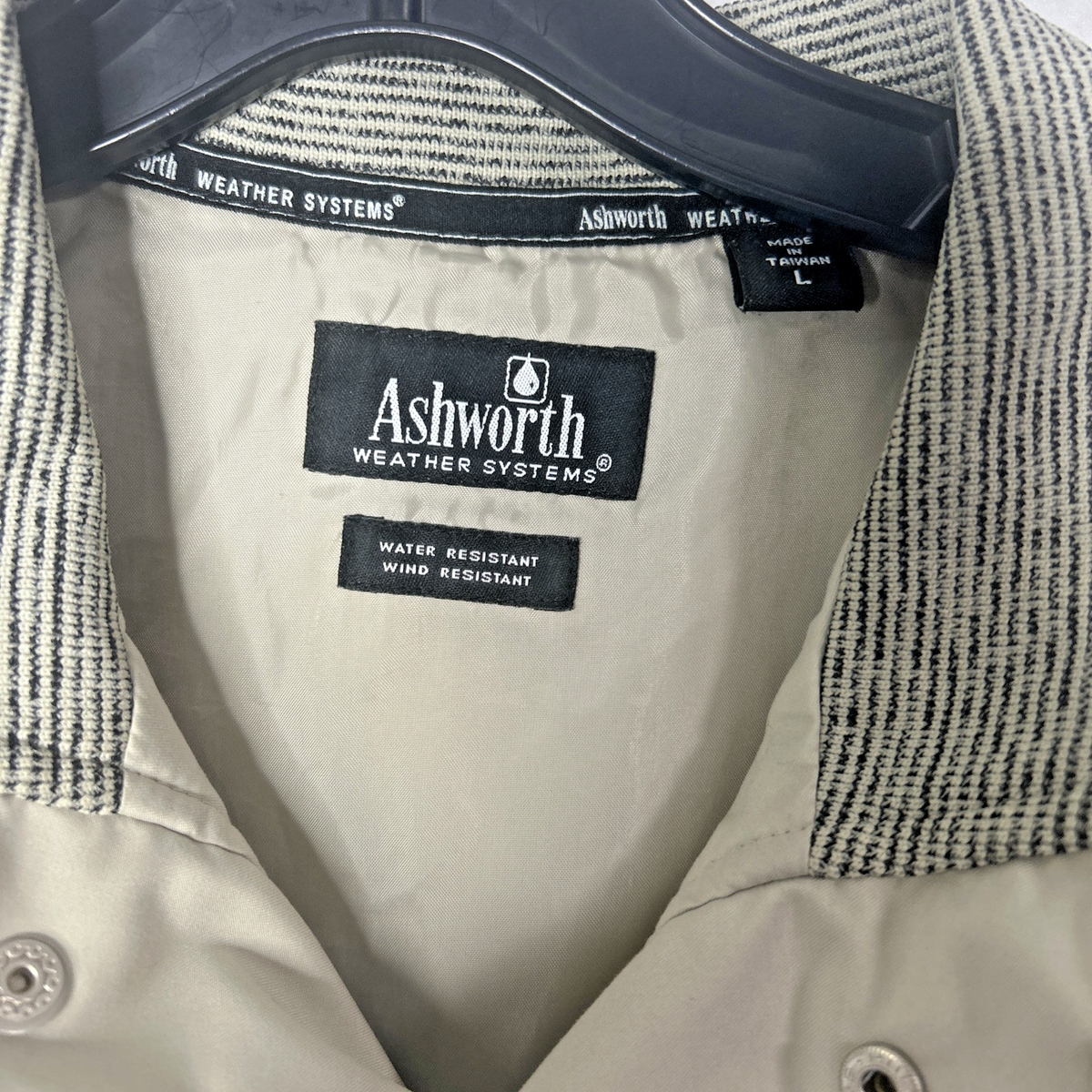 Ashworth Jacket Men Large 1/4 Zip Short Sleeve Windbreaker Golf