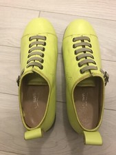 Women Yellow Flat Lace-up Shoes Round Toe Shoes 7