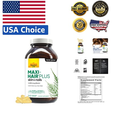 Biotin-Packed Maxi-Hair Plus: 240 Capsules for Optimal Hair, Skin and Nails