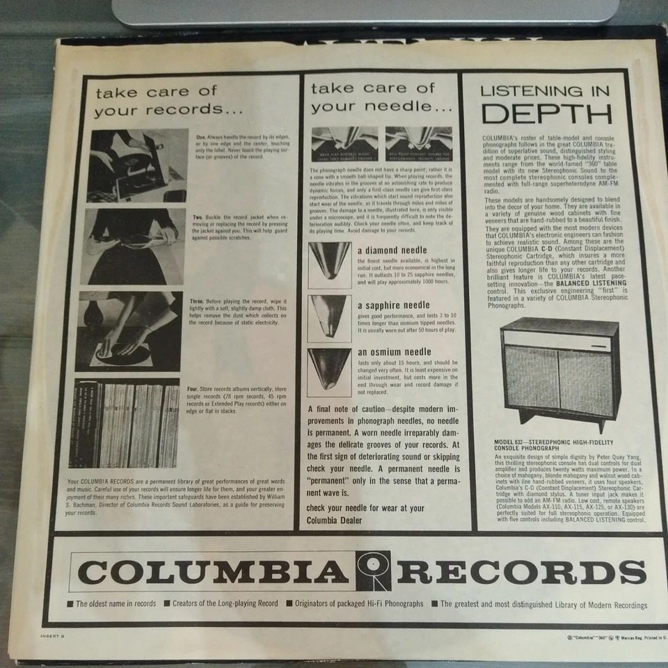 LP Vinyl Records Johnny Mathis-Heavenly LP Columbia CL 1351 Good Condition - Image 4 of 4