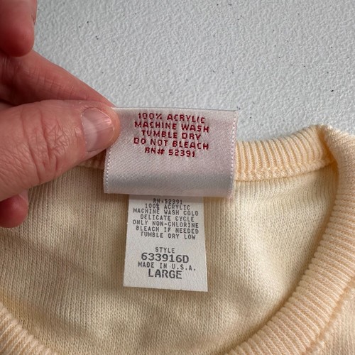 Vintage Copper Key Cream Cardigan Sweater With Pearl Buttons USA Girls Read b - Picture 3 of 9