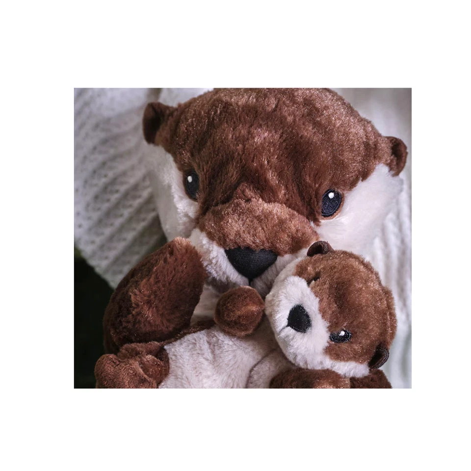 Muñeca de peluche Ikea Otter madre y bebé juguete niños marrón suave 17" regalo Foto 2 de 4