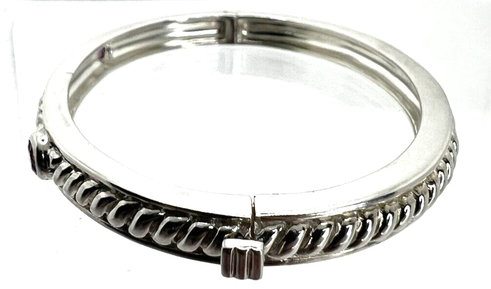 Pulseira articulada oval de prata esterlina Judith Ripka com roxo CZ 6,5 polegadas - Imagem 3 de 4