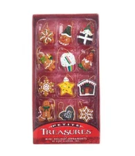 Set of 12 Mini GINGERBREAD CHRISTMAS ORNAMENTS, Resin, by Kurt Adler