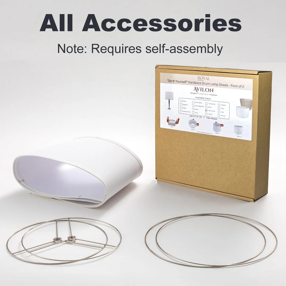 Royal Designs, Inc. Do-It-Yourself Easy Assembly Hardback Drum Lamp Shade - Image 3 of 4