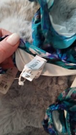 NWT La Perla Women Abstract Bikini Swimsuit, Mint Combo Bra 36 B Panties Sz L