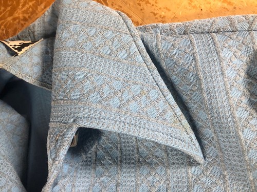 Vtg 70s Mr Beau RL Davis Pointy Collar Light Blue Leisure Suit Jacket Womens L - Picture 12 of 15
