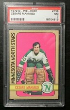 1972-73 72/73 O-Pee-Chee #138 Cesare Maniago Minnesota North Stars PSA 7 NM  
