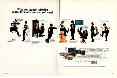 1983 IBM PERSONAL COMPUTER 2 PG PRINT AD, CHARLIE CHAPMAN, TECH, COLOR PRINT AD