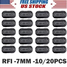 10/20PC 7mm Ring Core Ferrite Bead Clamp Choke Coil EMI RFI Noise Filter Clip US