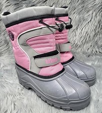 Totes Sophia Girl's Snow Winter Boots Pink Gray Size 4 US
