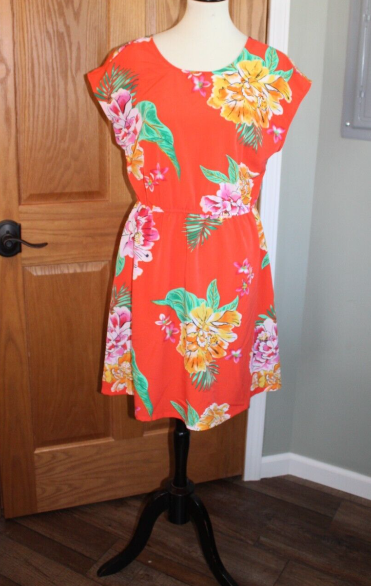 Old Navy Women's Orange Floral Dress - Size Large | eBay Old Navy Women's Orange Floral Dress - Size Large | eBay