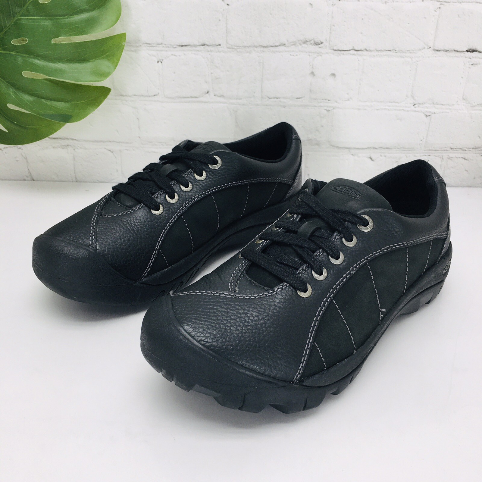 Scarpe stringate Keen donna Presidio pelle nera taglia 9 5 escursionismo lavoro 1011400