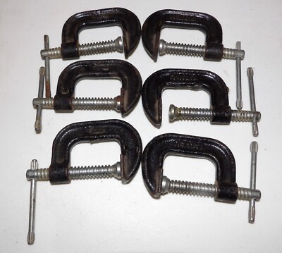 6  piece set C Clamps~ Each one opens 1 and 1/4 inch and depth is the same.