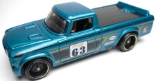 2022 HOT WHEELS '68 STUDEBAKER #63 BLUE 1:64 DIECAST 2 7/8" RACE PICKUP TRUCK