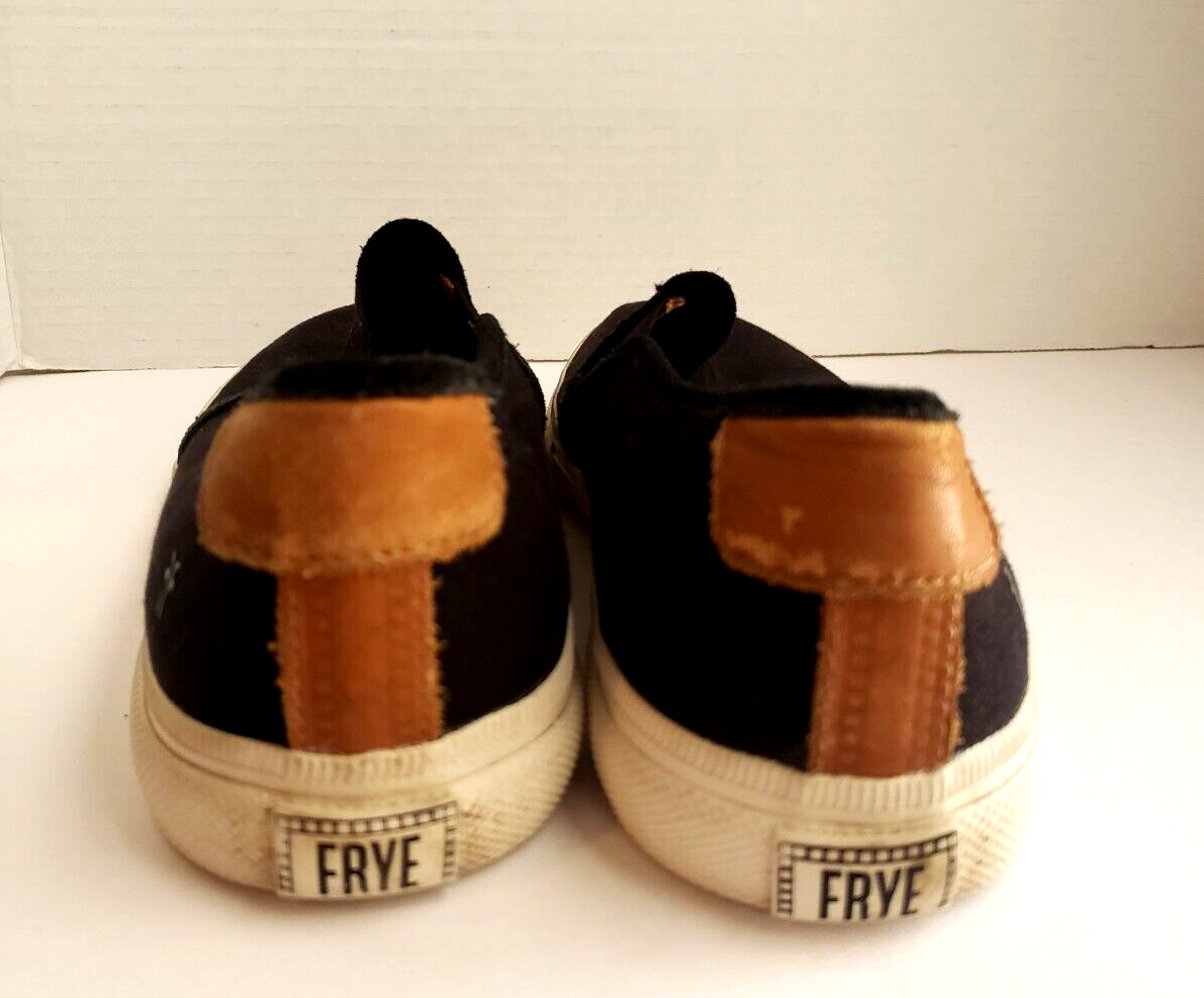 Frye Ludlow Slip On Sneaker Mens 8M Canvas Casual Black  display picture 1