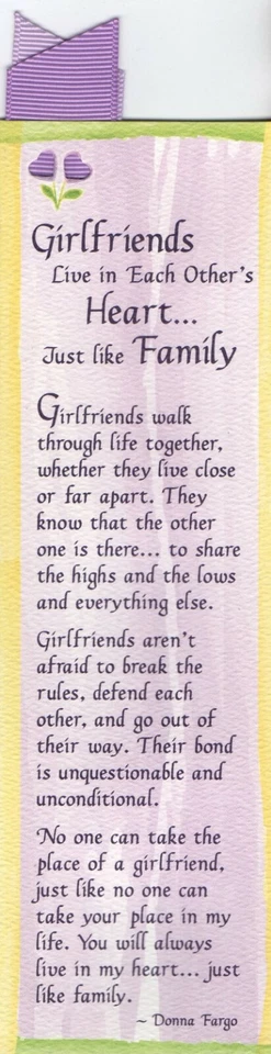 INSPIRATIONAL BOOKMARK (WITH ENVELOPE) by Blue Mountain Arts. Girlfriends.