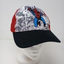Marvel Spiderman Comic Book Red Black Kids OSFM Adjustable Baseball Cap Hat