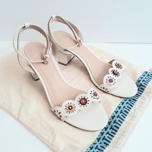 tory burch white heels